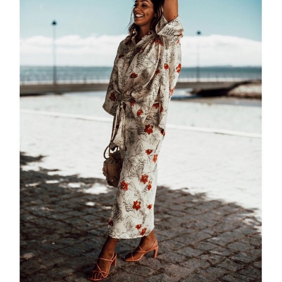 NWT Zara 2-Piece Printed Shirt & Knotted Skirt Set - Picture 16 of 16